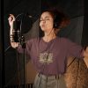 kept-fresh-t-shirt-worn-by-a-female-singer-wearing-an-oversize-tee-during-a-recording-session-