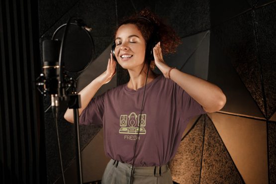 kept-fresh-t-shirt-worn-by-a-singer-recording-a-new-song-